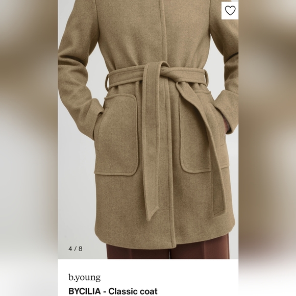 b.young BYCILIA Classic Coat NWT Tan 34/XS - Picture 3 of 16
